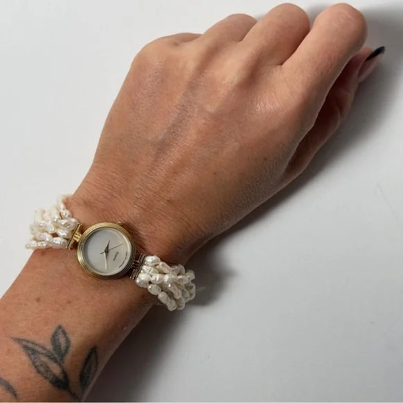 Japanese Pearl Watch with Gold Accents